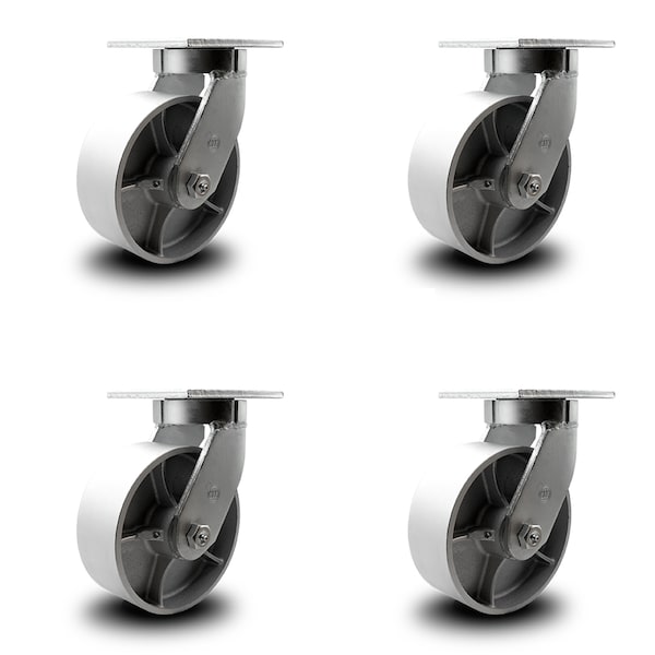 Service Caster 8 Inch Extra Heavy Duty Semi Steel Cast Iron Wheel Swivel Caster SCC, 4PK SCC-KP92S830-SSR-4 - main